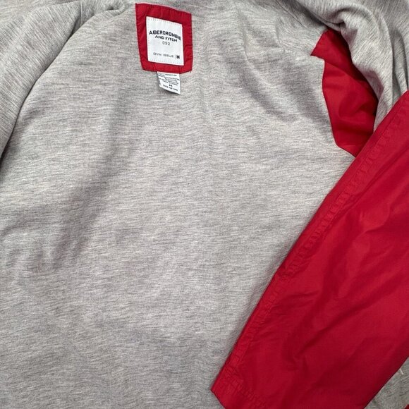 VTG Y2K Abercrombie & Fitch 092 Windbreaker Full Zip Jacket Red Women’s M Lined - Picture 9 of 11